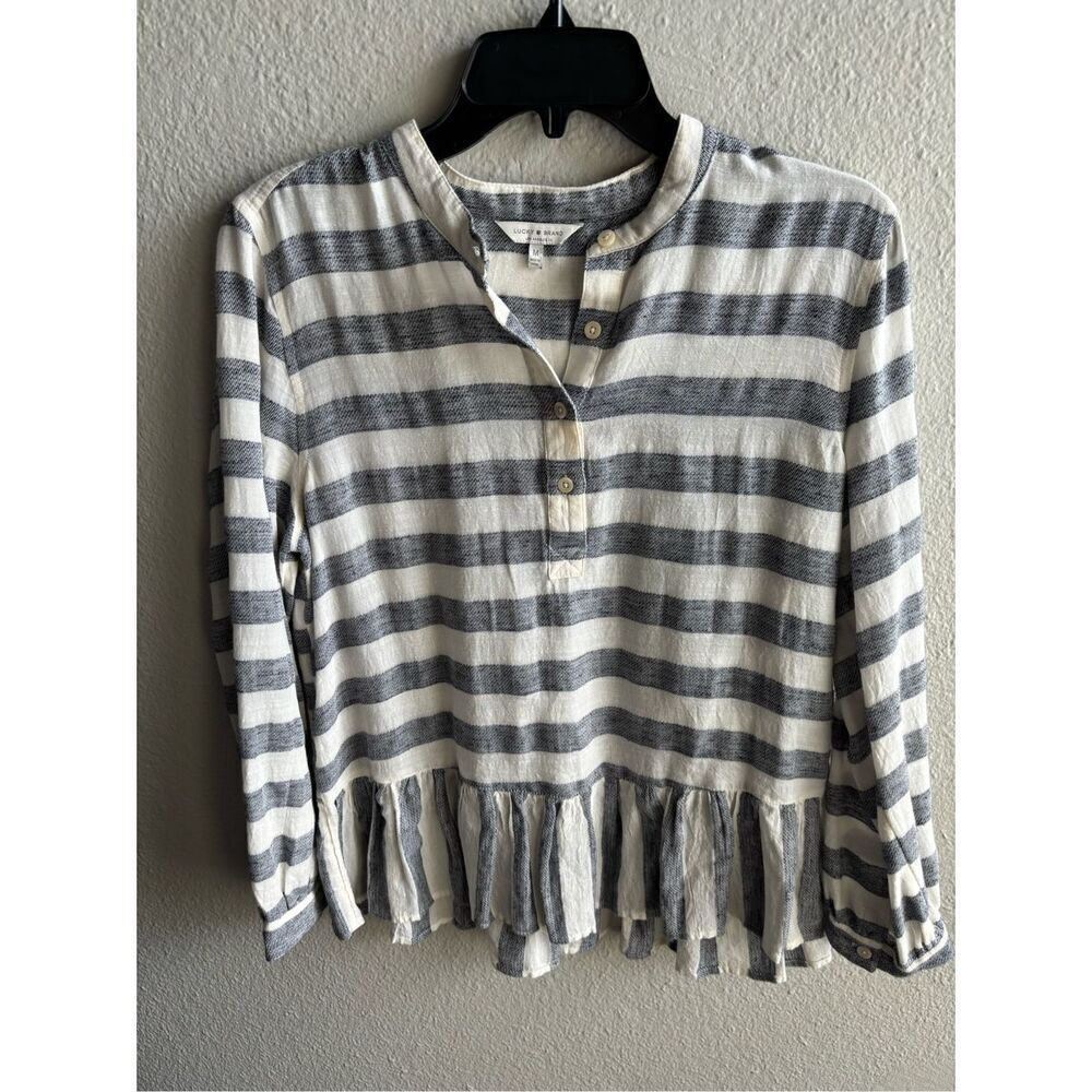 ❤️Lucky Brand Striped Peplum Top